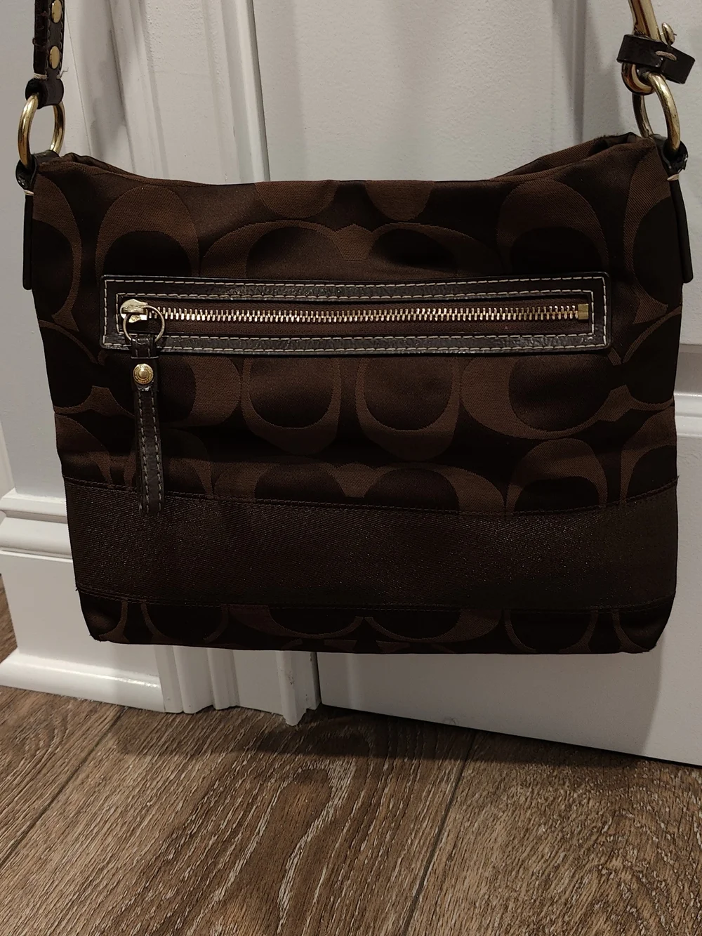 Coach Brown Signature F18038 Crossbody Bag